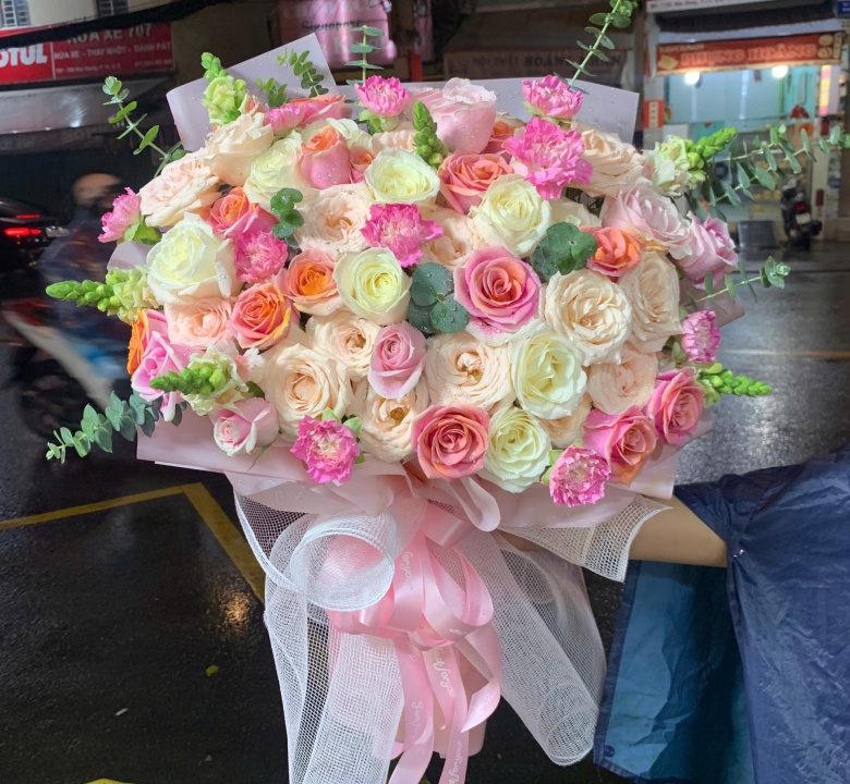 Bó hoa tone cam đào 01-02