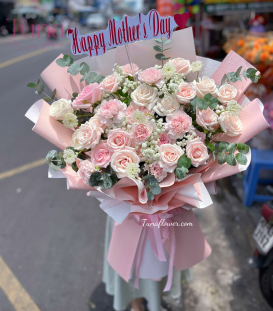 Bó hoa hồng pink ohara 08-07