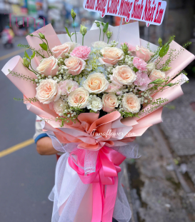 Bó hoa hồng pink ohara 08-06