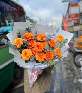 Bó hoa hồng cam spirit 01-01