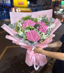 Bó hoa tú cầu màu hồng 01-01
