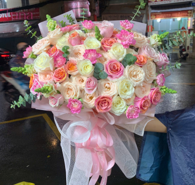 Bó hoa tone cam đào 01-02