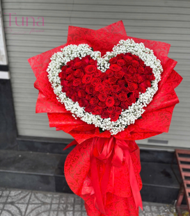 Bó hoa hồng hình trái tim